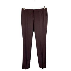 Hugo Boss Women’s Dress Pants Burgundy Wool Blend Size 10 Classic Fit